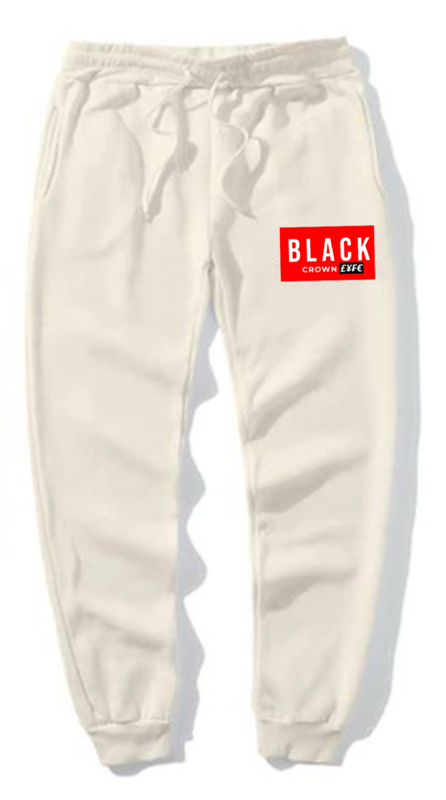 Black Crown LYFE LUX Cream Sweatpants Medium 