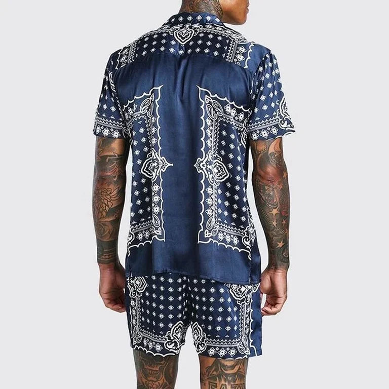 Rich Popular Mens Paisley  Summer Beachwear  Set